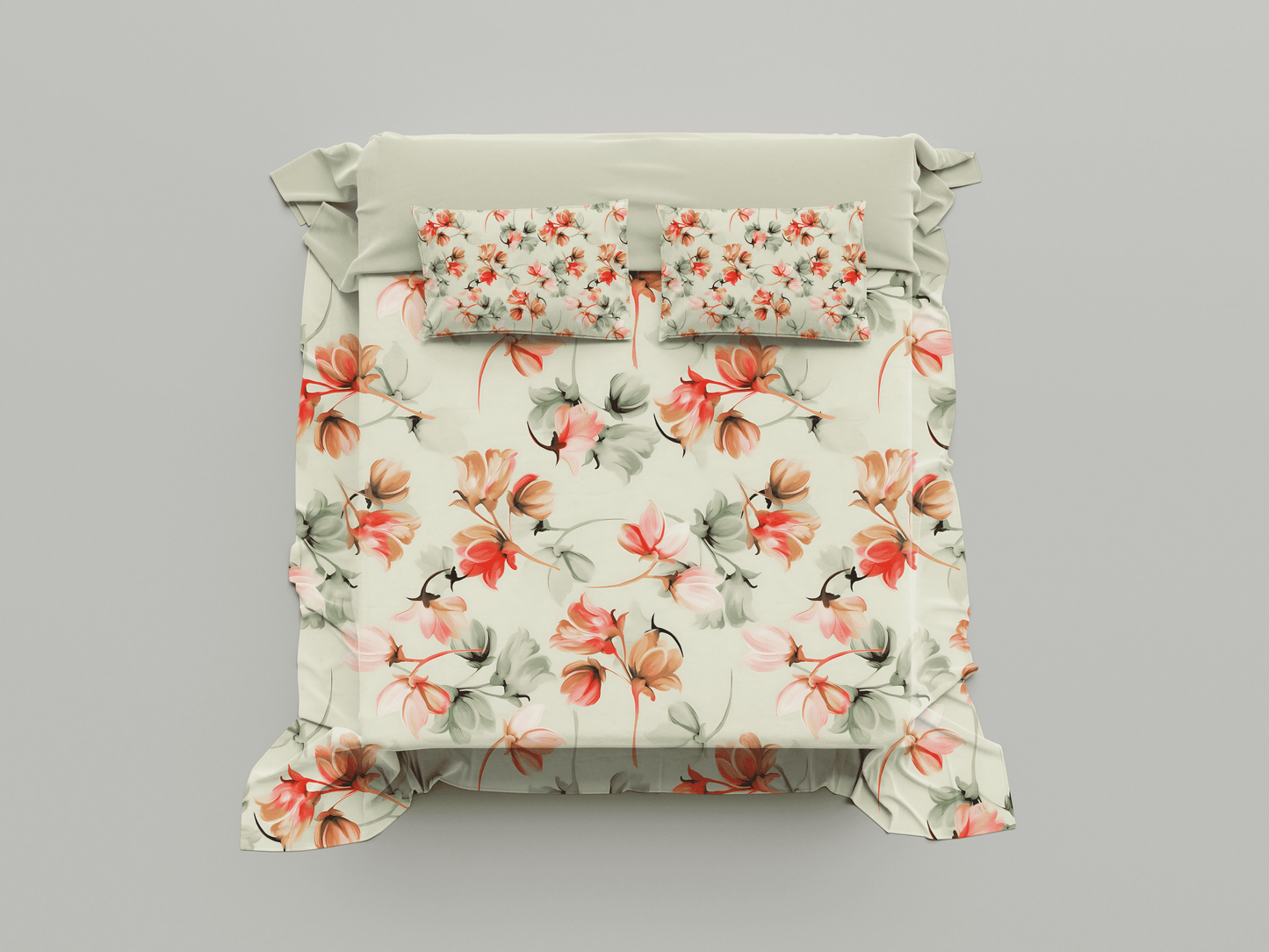 Digitally Printed Bedsheet 300 TC - Pure Cotton Sateen | Tuscany Dusk