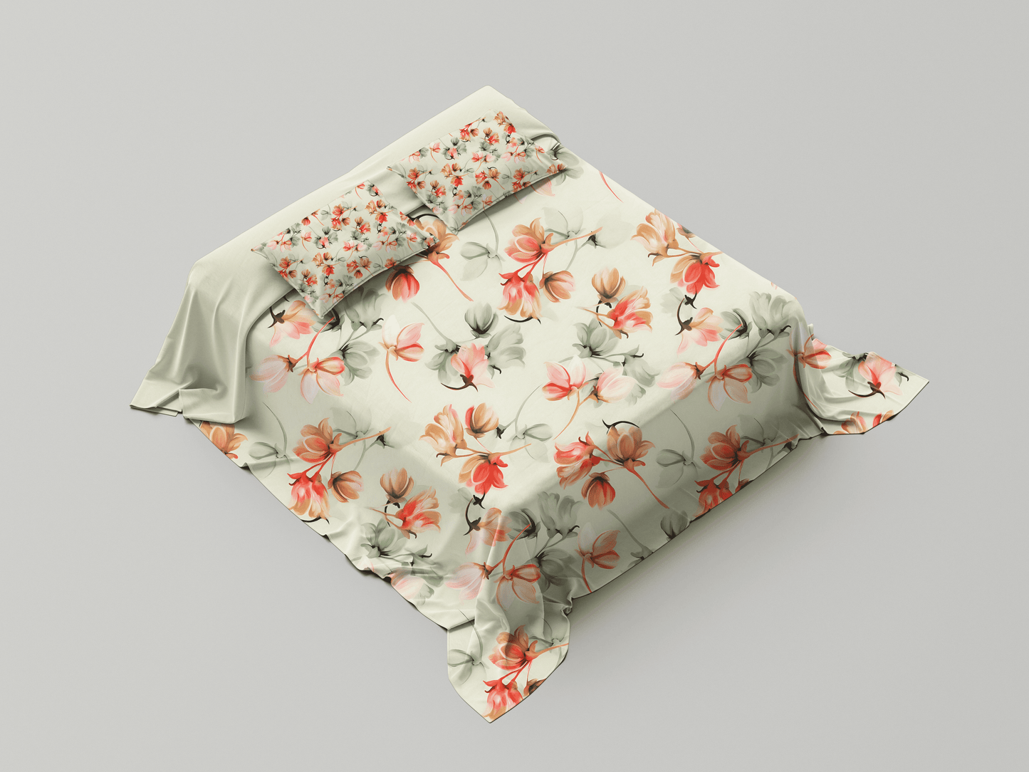 Digitally Printed Bedsheet 300 TC - Pure Cotton Sateen | Tuscany Dusk