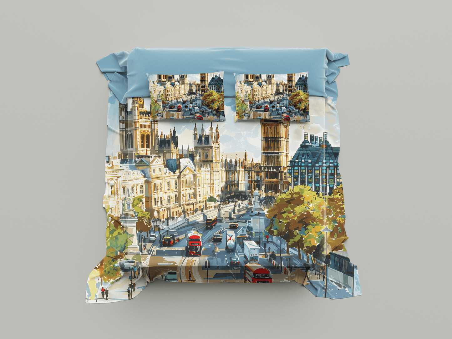 Digitally Printed Bedsheet 300 TC - Pure Cotton Sateen | Chimes of London