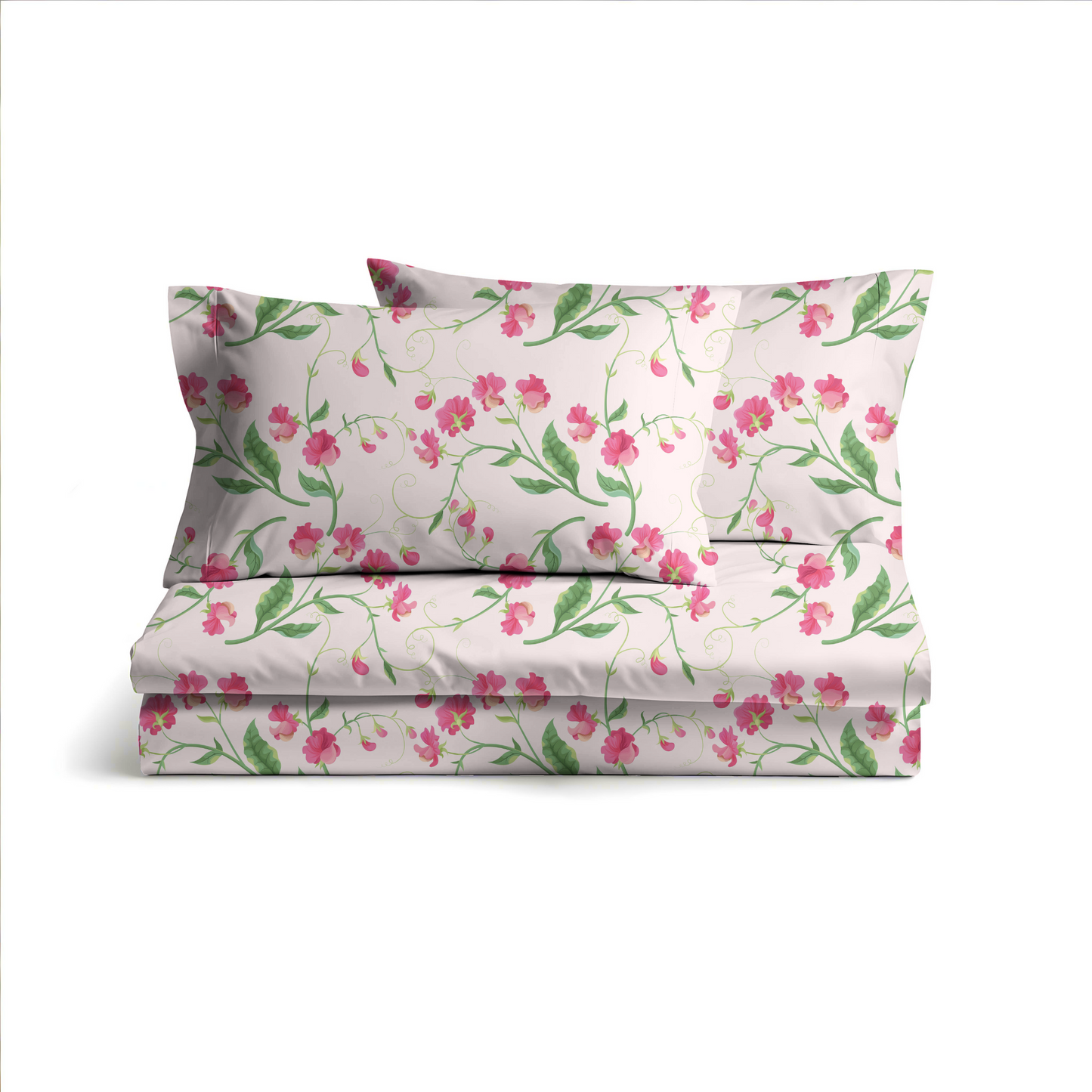 Digitally Printed Bedsheet 300 TC - Pure Cotton Sateen | Rosé Climb