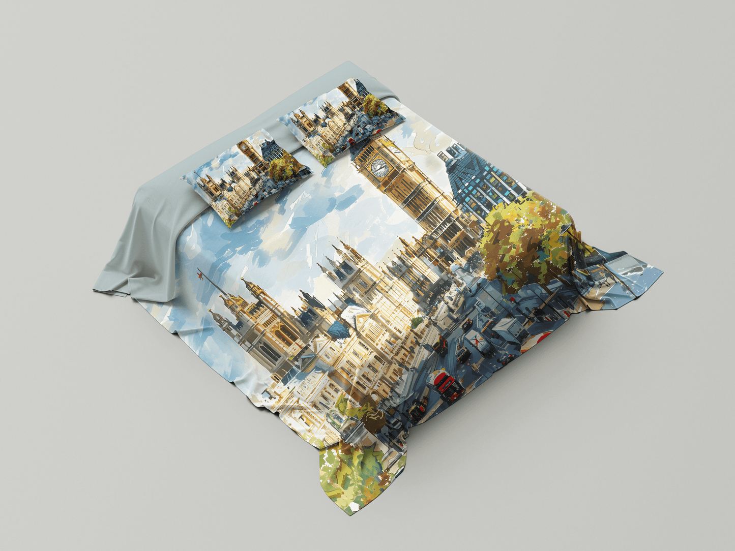 Digitally Printed Bedsheet 300 TC - Pure Cotton Sateen | Chimes of London