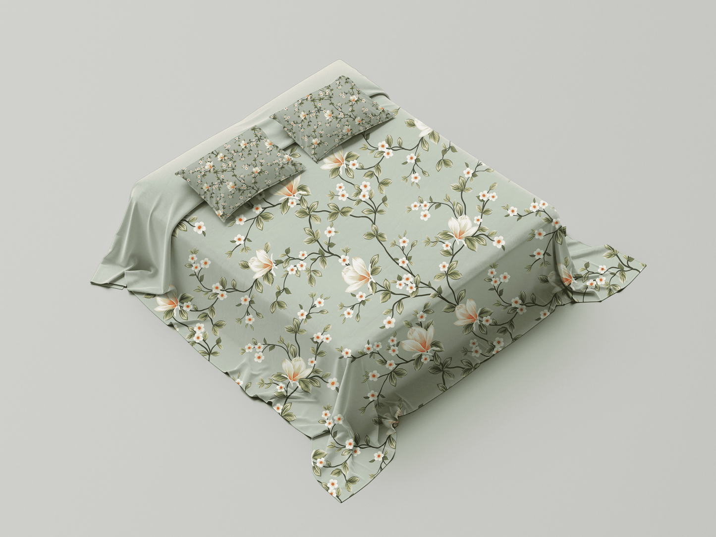 Digitally Printed Bedsheet 300 TC - Pure Cotton Sateen | Provence Whisper