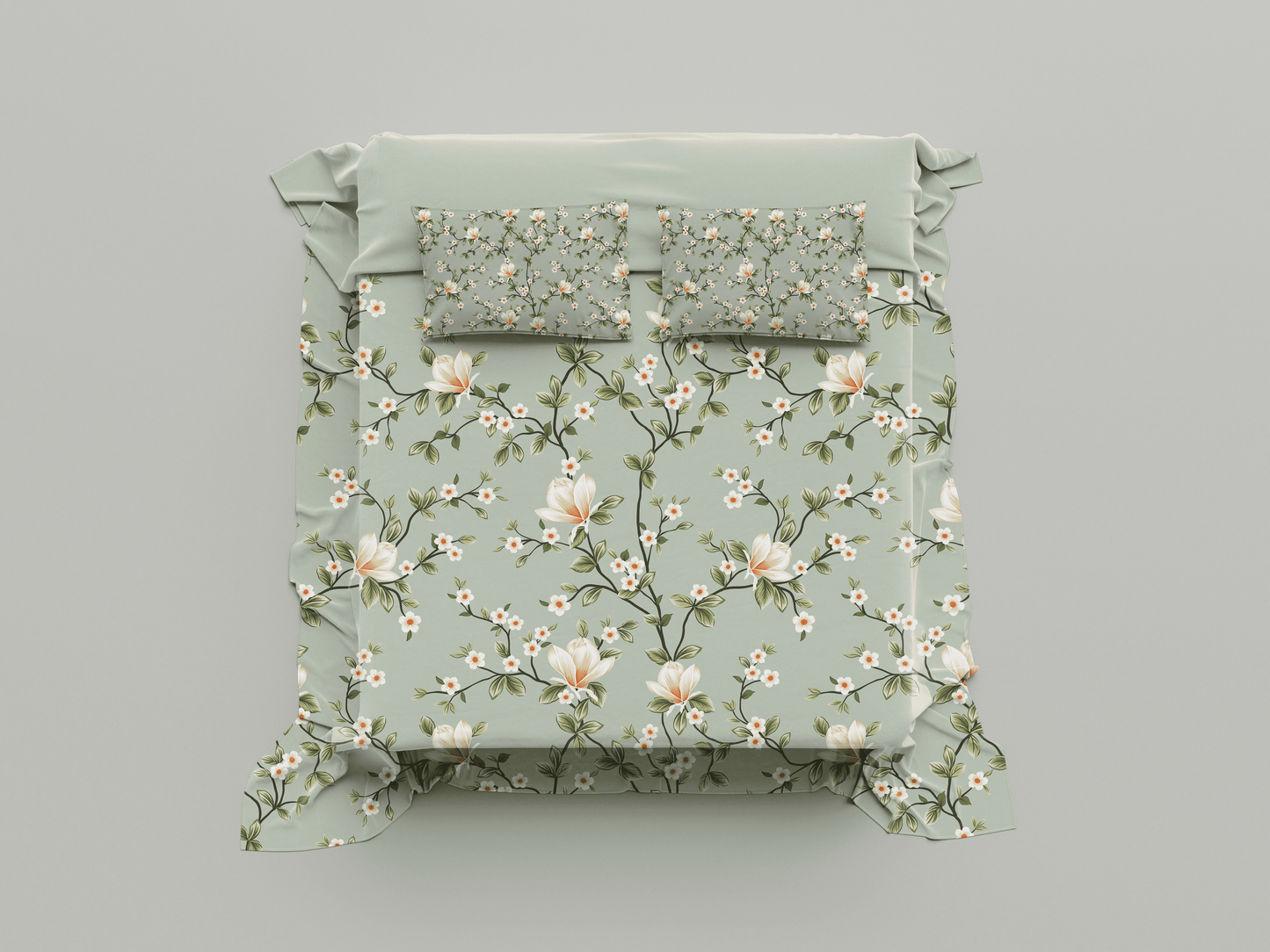 Digitally Printed Bedsheet 300 TC - Pure Cotton Sateen | Provence Whisper
