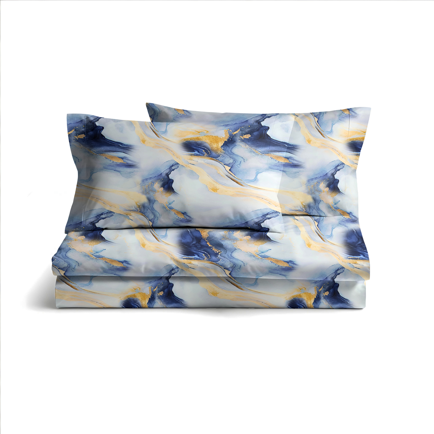 Digitally Printed Bedsheet 300 TC - Pure Cotton Sateen | Midnight Marble