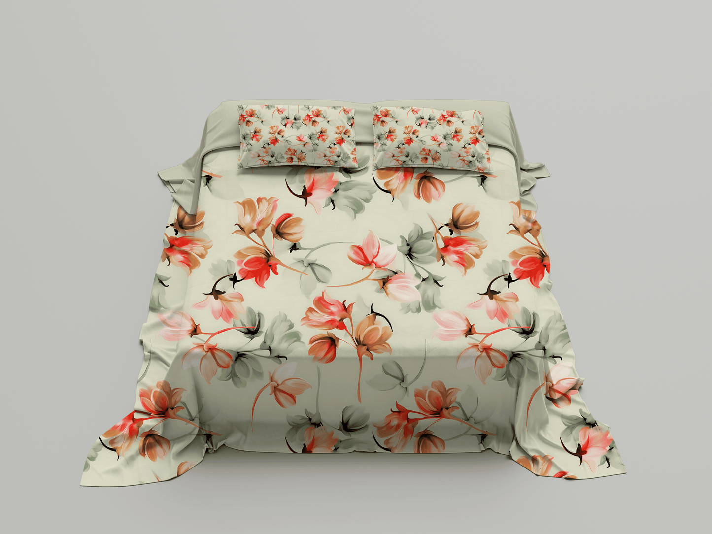 Digitally Printed Bedsheet 300 TC - Pure Cotton Sateen | Tuscany Dusk