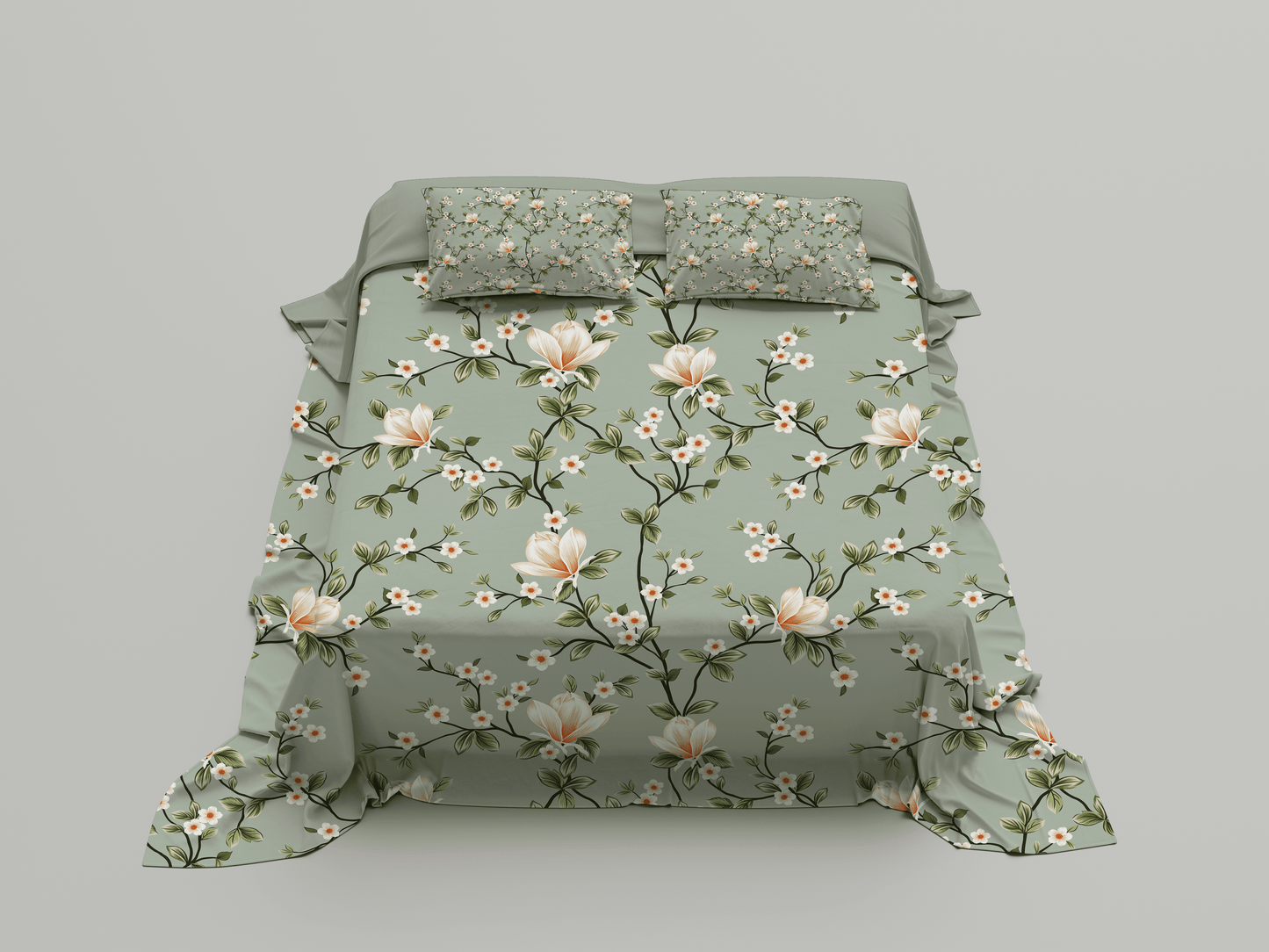 Digitally Printed Bedsheet 300 TC - Pure Cotton Sateen | Provence Whisper