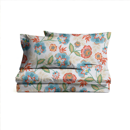 Digitally Printed Bedsheet 300 TC - Pure Cotton Sateen | Jaipur Mirage