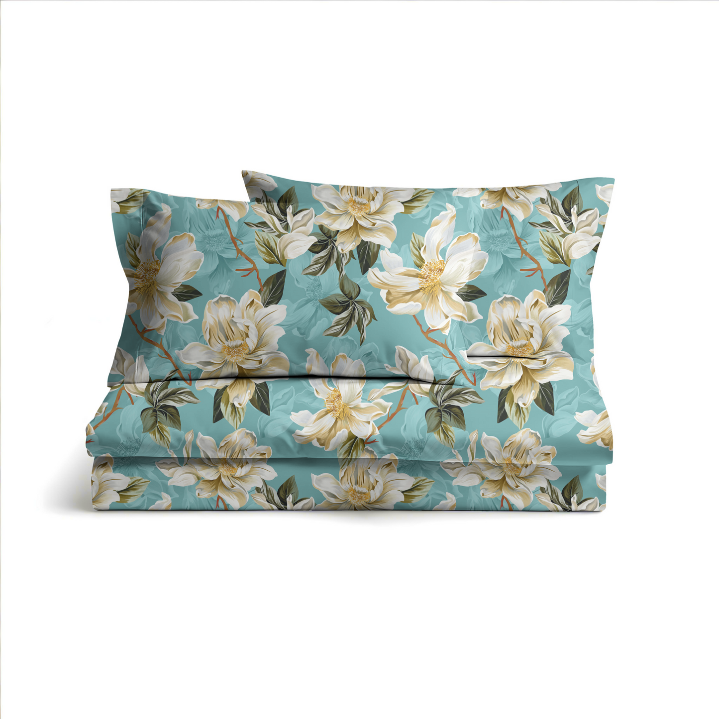 Digitally Printed Bedsheet 300 TC - Pure Cotton Sateen | Magnolia Drift