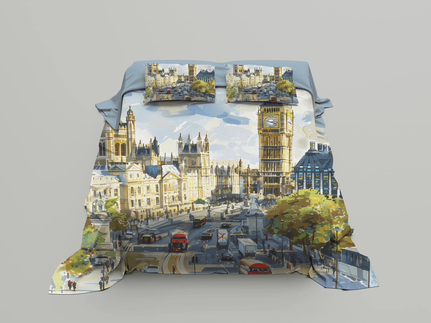 Digitally Printed Bedsheet 300 TC - Pure Cotton Sateen | Chimes of London