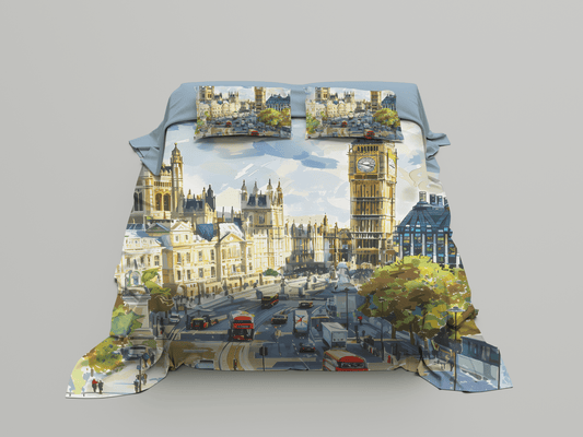 Digitally Printed Bedsheet 300 TC - Pure Cotton Sateen | Chimes of London