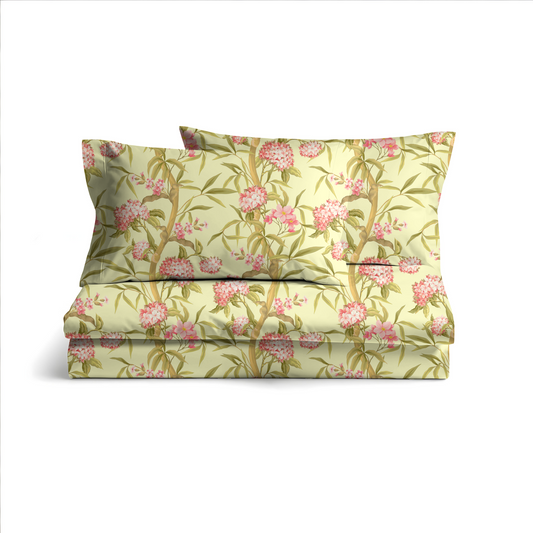 Digitally Printed Bedsheet 300 TC - Pure Cotton Sateen | Spring Canopy