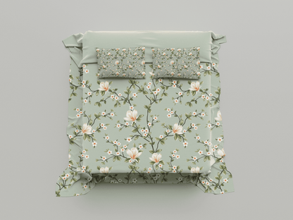 Digitally Printed Bedsheet 300 TC - Pure Cotton Sateen | Provence Whisper