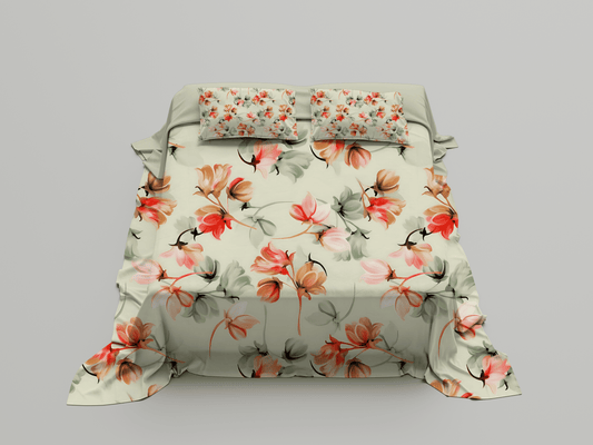 Digitally Printed Bedsheet 300 TC - Pure Cotton Sateen | Tuscany Dusk
