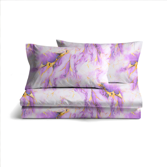 Digitally Printed Bedsheet 300 TC - Pure Cotton Sateen | Aurora Stone