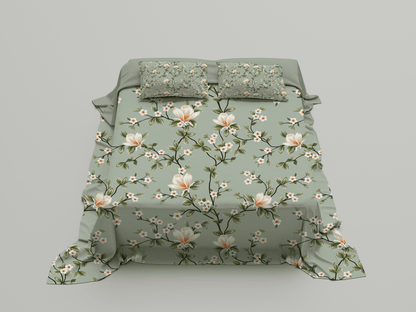 Digitally Printed Bedsheet 300 TC - Pure Cotton Sateen | Provence Whisper